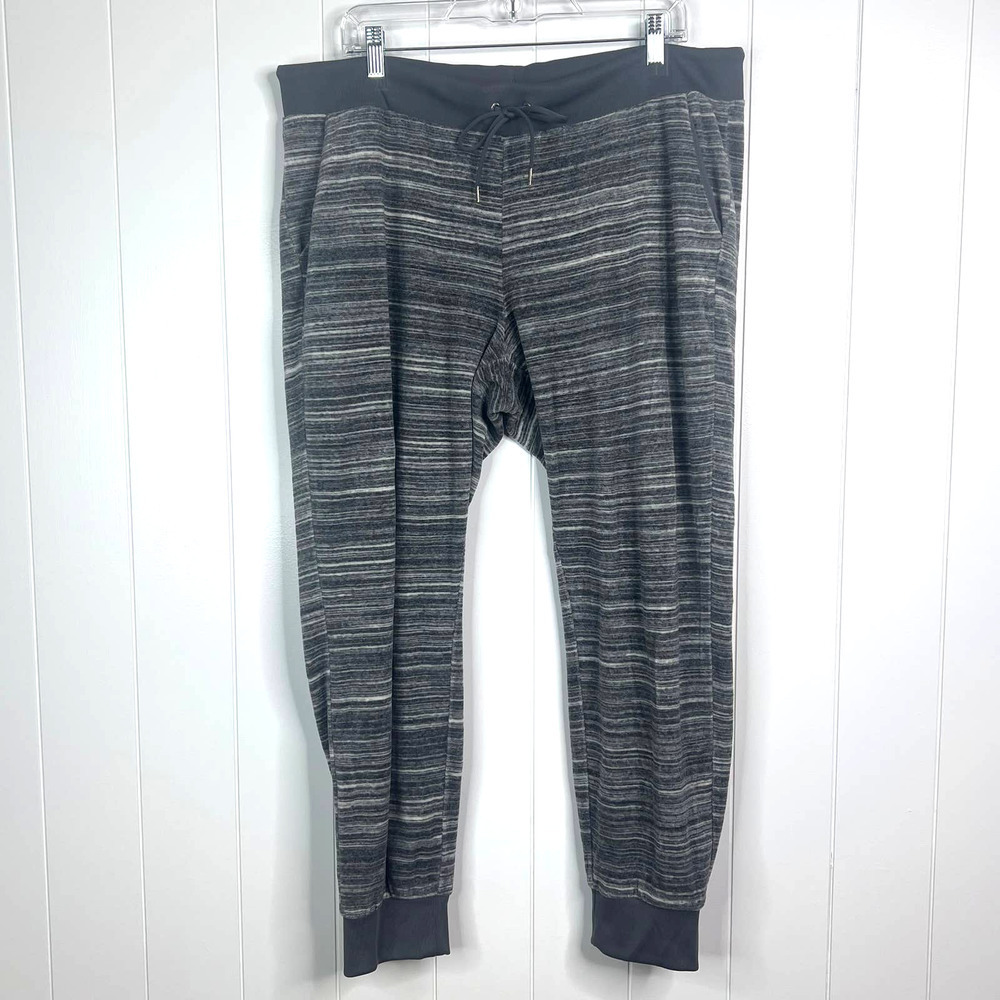 Juicy Couture Gray and White Plush Velour Joggers SZ XL